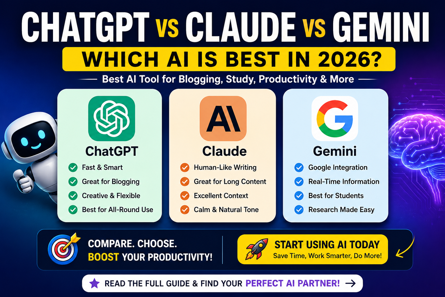 ChatGPT vs Claude vs Gemini: Which AI Is Truly the Best in 2026?